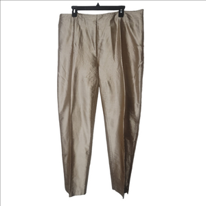 CONNIE ROBERSON SILK SHANTUNG Pants In Glimmering Gold, PARTY! PLUS 18W/20W